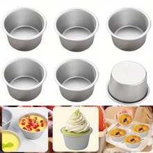 2个/5个/10个装，铝制不粘蛋糕模具、果冻模具、蛋挞布丁模具、布朗尼模具，耐热，易脱模，不粘纸杯蛋糕、玛芬蛋糕、布丁、巧克力熔岩蛋糕和舒芙蕾烘焙杯。多功能小陶瓷碗，适用于挞、蛋糕等。 - 彩色 - 查看 10