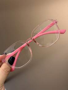 1 pieza Gafas cuadradas de moda con bloqueo de luz azul, coloridas y lindas para niños, adecuadas para lectura diaria, salidas, regalos, accesorio de gafas con lentes transparentes para volver a la escuela, casual, adecuado para niños y niñas, vida diaria, lectura, TV, juegos, teléfonos inteligentes, gafas de moda, accesorios fotográficos - transparente - Ver 16