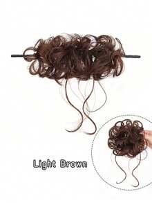 Self-Wrapping Bun Wig For Women, Side-Swept Dragon Beard Hair Tie, Relaxed And Elegant Bun Updo Wig. ,Ponytail Holders ,Hair Elastics ,Hair Rubber Bands ,Scrunchies ,Hair Rope - Multicolor - View 12