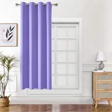 1 pieza Cortina de unicolor de poliéster, cortina opaca para oscurecer la habitación durante un corte de energía, cortina aislante del calor para la cocina, el comedor, la sala de estar y el dormitorio - Púrpura malva - Ver 28