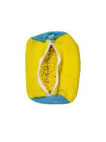 1pc Washing Machine Shoe Bag, Fits All Shoe Types - Yellow With Blue Zipper, Soft Fleece Lining, Ideal For Athletic & Casual Shoes, Laundry Bag, Holiday Essential, Travel Accessory, Graduation Gift