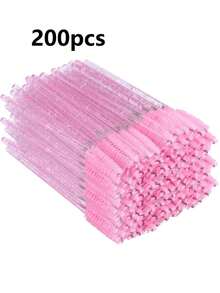 Bộ 100/500 cọ chuốt mascara đen dùng một lần, cọ kẻ lông mày, dụng cụ trang điểm mini, cọ kẻ lông mày, cọ tán phấn mắt, cọ xoắn ốc, quà tặng kèm. - Hồng - Xem 17