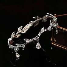 1 Set Crystal Crown + Elf Ears Headpiece, Elegant Alloy Hair Accessories, Fairy Style, Cosplay, Costume Party, Bohemian Fashion - Multicolor - View 6