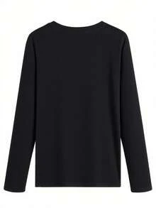 ZYNTH BALENO Top de sport à manches longues de couleur unie classique pour hommes, convient pour le printemps et l'été, noir - Noir - Voir 3