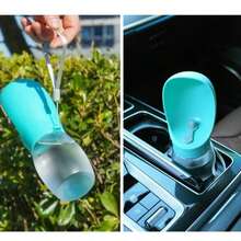 1pc Pet Water Bottle With Detachable Leak-Proof Food Container, Suitable For Hiking And Travel - White - View 6