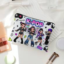 Mattel 女巫猎人化妆包：K-POP风格大容量收纳包，防水耐用外壳，独立隔层设计，顺滑拉链，内置化妆垫插槽和笔插，可收纳化妆品、护肤品和小工具，外观亮丽，适合上学、旅行和日常居家使用，时尚百搭，是送礼或自用的理想之选。 - 彩色 - 查看 4