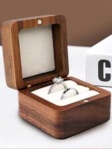 Caixa de anel de madeira personalizada (1 unidade), presente para o Dia das Mães, caixa para anel de noivado, presente de aniversário, presente exclusivo para ela, namorada, esposa, Dia dos Namorados, Dia das Mães, aniversário, formatura, casamento, presente para mãe, avó, mãe querida.