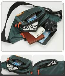 Riñoneraóvil para hombres y mujeres, multifuncional, gran capacidad, antisalpicaduras, resistente al desgaste, sitio de construcción PH1T - Gris - Ver 3