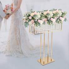 35.43in Crystal Wedding Flower Stands, Crystal Plant/Flower Display Stand, Wedding Floor Standing/Table Centerpiece For Decoration Road Guide, Gold Flower Rack For Wedding Birthday Party Celebration Festival Graduation Home Decoration - Vàng - Xem 4