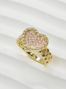 Nhẫn hình trái tim bất đối xứng thời trang nữ, quà tặng trang sức hàng ngày, tiệc tùng, Giáng sinh, Lễ tạ ơn - Vàng - Xem 30