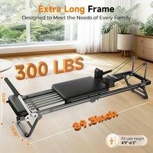 FLYBIRD Foldable Pilates Reformer, Pilates Machine & Equipment For Home Use, Pilates Exercise Equipment With Jump Board,Pilates Board - màu đen - Xem 5