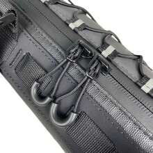 Bolsa Delantera de Bicicleta Multifuncional con Cremallera Práctica y Segura para Viajes - Bolsa Delantera para Bicicleta Ideal para Ciudad y Montaña, bolsa Compacta y de Gran Capacidad - Negro - Ver 4