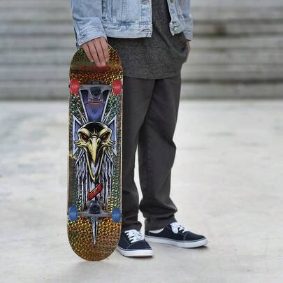 Metallic Gold Hawk  Popsicle Skateboard – 31" 50mm X 30mm Wheels For Kids Ages 5+ Learn & Play | Kids Skate Must-Have