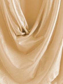 Shiny Pleated V-Neck Cinched Waist Women's Gold Top, Elegant New Year's Eve Gold Outfit, Spring/Summer - Gold - View 5