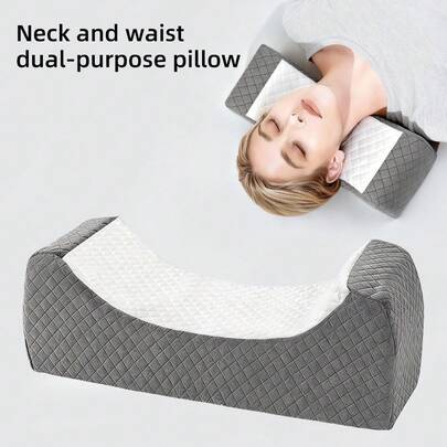 1pc 2-In-1 Lumbar & Neck Pillow, Comfortable Lumbar Support Cushion And Neck Rest Pillow For Sofa, Bed