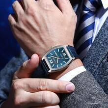 CURREN Men's Fashion Quartz Waterproof Barrel Dial Calendar Luminous Leather Strap Wrist Watch, Gift - Multicolor - View 7