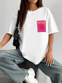 女士純色圓領短袖寬鬆T卹，100%棉質上衣，趣味伊比薩粉紅藝術幾何圖案印花，春夏裝日常休閒女裝，街頭服飾，外出度假，camisetas invierno mujer，noistamujer，camiseta oversize mujer，motif mujer，isa，noistamujer，camiseta oversize mujer，motif mujer，isapahe mujer，isrhin the mujrok'opan，aft mid未來，isopan' 好的死，apaer，i mio碎 iiipa' 好的 好的 好的嗚嗚， 好的木動物嗚嗚， 好的材料泥木）木 好的木泥木 好的木哥。 mujer，jersey，fiesta，sudaderas de mujer，conjunto mujer invierno，ropa verano mujer，verano mujer，y2k，mujer， curve，ropa curvy mujer，sudadera mujer talla grande，friga curve，ropa curvy mujer，sudadera mujer talla grande，friends， curve，vacation，casual，辦公室/休息室/居家/戶外運動/復古風/簡約，趣味設計，四季通用休閒上衣，情人節情侶短袖，男女同款短袖，約會，浪漫出行，節日送禮，白色上衣，deporte，top negros elegantes - 白色 - 查看 9