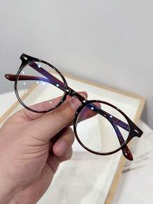 1副女士休闲复古圆形有色时尚眼镜，适合日常佩戴和街头风格 - 棕色 - 查看 8