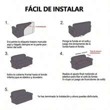 Protector Cubre Sala Funda Fit Ajustable Elástico 3 Piezas Coffee - Azul grisáceo - Ver 7