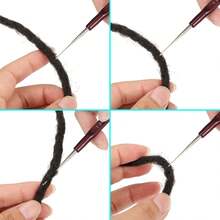 Crochet Hook Hair Tool, Needle Hooks Dreadlock Kit For Braid Dreadlocks - Brown - View 6