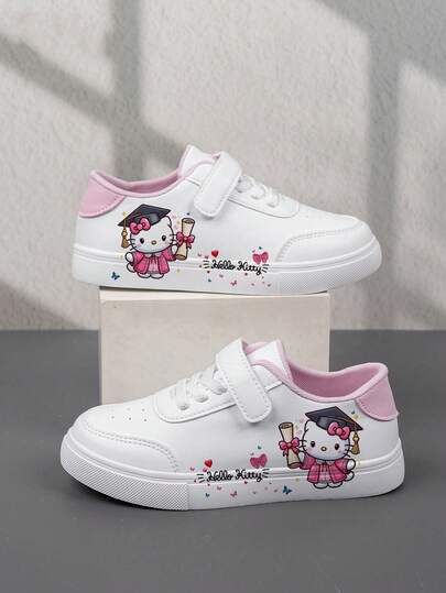  1 Pair Sanrio Fashionable & Affordable Shoes, Casual Sports Children's Shoes, Durable Basketball Shoes, Suitable For Daily Wear And Outdoor Activities, Christmas Gift, Light-Up Shoes, Outdoor Play Shoes, Fun Design Shoes, Cartoon Print Shoes, Breathable Fabric Shoes, Flexible Sole Shoes, Kids Sports Shoes, Athletic Shoes, Holiday Gift, 2D Flat