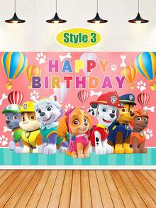 Paw PatrolTeam Patrol Children's Theme Birthday Party Background Decorative Items Cloth - Woof Woof Team Children's Cartoon Birthday Theme Photo Background Cloth - Woof Woof Team Big Battle Theme Birthday Party Background Cloth - Multicolor - View 21