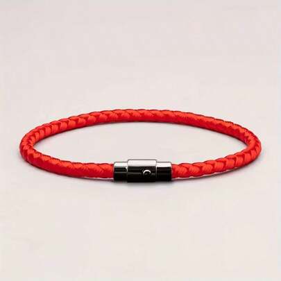 1pc Men's Braided Rope Bracelet, Men's Red String Bracelet, Magnetic Couple Bracelet, Father's Day Gift