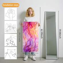 Pink Purple Gold Vein Textured Peel And Stick Wallpaper - Self-Adhesive Decorative Contact Paper For Home Decor - YBX98953 A - 查看 3