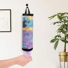 2Pcs Plastic Bag Holder Nylon Mesh Grocery Bag Holder Hanging Storage Bag Dispenser Reusable Trash Bag Organizer For Home & Kitchen - 白色 - 查看 6