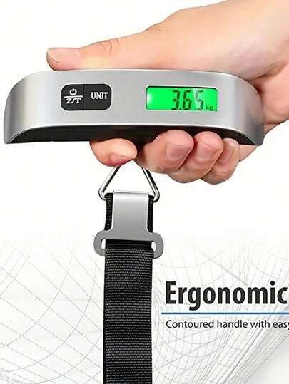 1 Piece Portable Scale Digital LCD Display 110 Lb /50 Kg Electronic Luggage Suspension Luggage Travel Weighing Duffel Bag Weight Balance, Mini High Precision Hand Scale