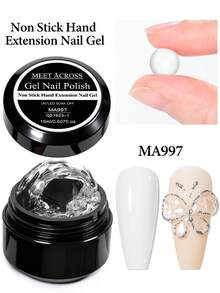 MEET ACROSS 1支15毫升透明不粘手部延长凝胶指甲油，适用于3D塑形/雕刻/雕琢，美甲固体果冻硬胶，用于假指甲雕刻、花朵美甲、亚克力凝胶指甲油、水钻胶，易于操作，适合家庭和美甲沙龙使用。 - 無色 - 查看 4