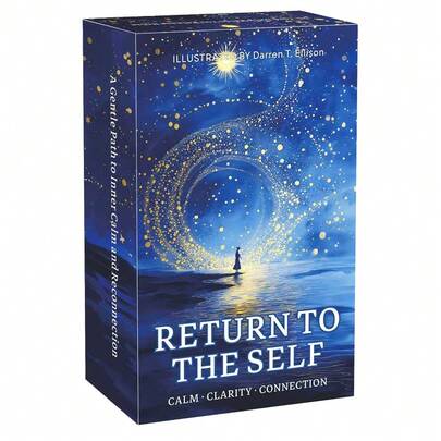 54张神谕卡牌，回归自我，蓝色星空美学设计，适用于个人解读和收藏，卡牌游戏，12*7厘米，塔罗牌