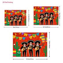 2D平面商品，1件装 - 墨西哥音乐家，手持吉他，UV印刷 - 多功能背景横幅，生日庆祝活动的理想之选 - 1pcs - 查看 4