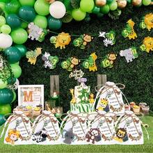 12 件可爱丛林动物钥匙扣动物园动物派对礼品野生动物钥匙圈带牛皮纸标签和白色欧根纱袋适用于婴儿洗澡生日派对装饰， - 彩色 - 查看 6