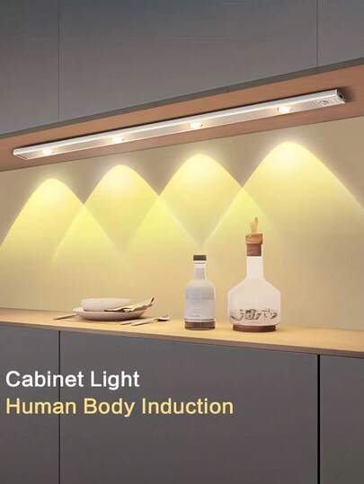 1 고양이 눈 긴 인체 감지 조명 모션 감지 조명 20/30/40/50/60cm 사양 작은 야간 조명 USB 충전식 디밍 가능 3색 LED 조명 자석 무선 디자인, 가정 조명, 주방 옷장, 캐비닛, 계단, 침실 고양이 눈 작은 언덕 조명 감지 조명 (배터리 포함)