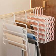 5/10pcs Space Saving Clothes Hanger,Multi-Function Closet Organizers And Storage,Non Slip Plastic Multi-Layer Clothing Rack,Suitable For Storing Pants Jeans Scarf Dorm Room Essentials For College Students - White - View 2