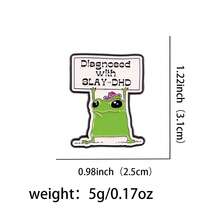 Cute Frog Series Enamel Pin Funny Animals Quotes Brooch Pins Lapel Pin Badge On Backpack Clothing Accessories Jewelry Friends Gifts - Green - View 21