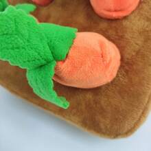 胡萝卜造型宠物玩偶，毛绒咀嚼玩偶，适用于猫狗，适合小型、中型和大型犬，激发自然本能 - 咖啡棕 - 查看 7