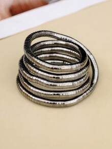 1件装 灵活蛇形多功能项链臂环手链项圈，用途广泛且灵活，可DIY时尚饰品，男女皆宜，可调节，金属材质，不含宝石 - 彩色 - 查看 12