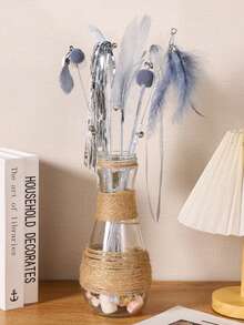 3pcs Cat Toys Set, Including Teaser Wand, Fairy Wand, And Feather Stick With Bell, Designed For Pets, Durable, No Battery Required - Multicolor - View 9