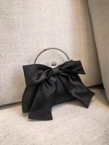 Túi cầm tay nơ lấp lánh sang trọng - Phong cách Y2K quyến rũ, lấp lánh, phù hợp cho các bữa tiệc, đám cưới, dạ hội, sự kiện trang trọng và lễ hội âm nhạc | Món quà hoàn hảo cho phụ nữ, thiếu nữ và sinh viên đại học, kết hợp hoàn hảo với phụ kiện dạ hội. - màu đen - Xem 2