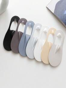 5 Pairs Men's Gift Mesh Boat Socks, Lightweight Breathable Invisible Socks, Silicone Non-Slip Casual Boat Socks - Multicolor - View 2