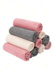 5/10/15/20pcs Multi-Purpose Kitchen Cleaning Cloths, Household Cleaning Rags, Absorbent Car Wash Towels, Kitchen Cleaning Cloths, Dish Washing Cloths