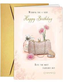 1Pc Piccadilly Greetings Traditional Birthday Card Handbag & Perfume - Multicolor - View 2