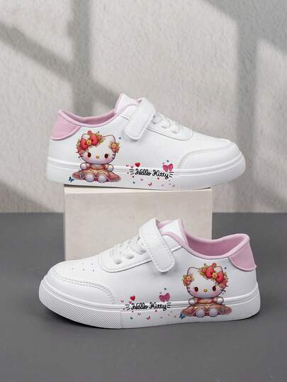  1 Pair Sanrio Fashionable & Affordable Shoes, Casual Sports Children's Shoes, Durable Basketball Shoes, Suitable For Daily Wear And Outdoor Activities, Christmas Gift, Light-Up Shoes, Outdoor Play Shoes, Fun Design Shoes, Cartoon Print Shoes, Breathable Fabric Shoes, Flexible Sole Shoes, Kids Sports Shoes, Athletic Shoes, Holiday Gift, 2D Flat