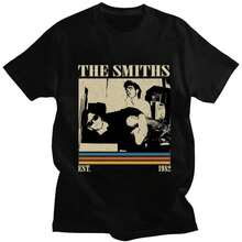 Camiseta de algodón de gran tamaño para hombres y mujeres, regalo de streetwear de verano, estilo retro, camiseta de banda Smith, carne es asesinato, punk, hip-hop. - Negro - Ver 1