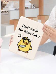 1个卡通动物“别碰我的平板电脑”图案平板电脑保护套，带笔槽，防摔，三折式平板电脑支架保护壳，兼容10.2英寸、11英寸（2021/2020/第十代）、（A16）11英寸（第十一代/2025）、第八/第九/第十代、Galaxy Tab A8 10.5英寸（2022）、Matepad 10.4英寸/平板电脑，浪漫礼物 - 彩色 - 查看 4