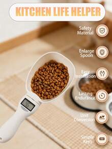 1个电子量勺，克秤，厨房电子勺秤，面粉勺，食品量勺，咖啡秤，牛奶秤，咖啡豆秤，烘焙蛋糕秤，可测量固体、液体和粉末。（不含电池） - 彩色 - 查看 3