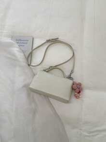 韩式奢华小众设计手提包，女士新款时尚简约休闲日常通勤单肩斜挎包 - 米色 - 查看 7