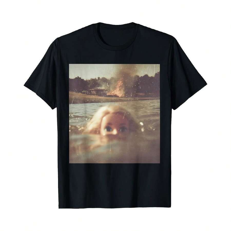 Funny Doll Face Swimming Meme T-Shirt - màu đen - Xem 1